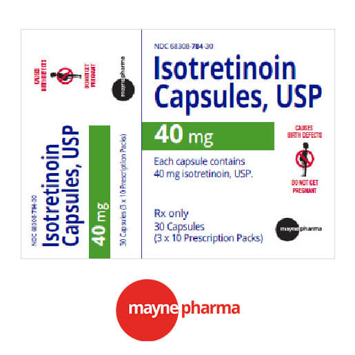 Isotretinoin Capsules (Accutane) 40 mg Capsules Box of 30