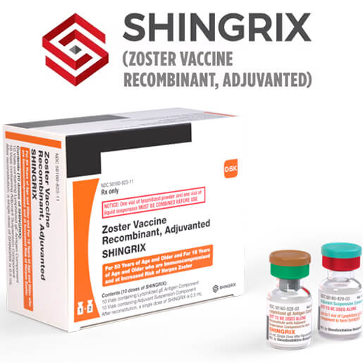 semaglutide and shingles vaccine SHINGRIX Zoster Vaccine Recombinant Adjuvanted 0.5 mL Vial Carton 10